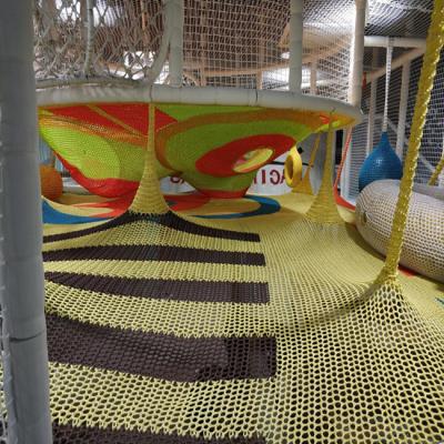 China Pure Handmade Rope Net And Machine Made Rope Net Customized Colorful Rainbow Nets Climbing Nets For Playground for sale