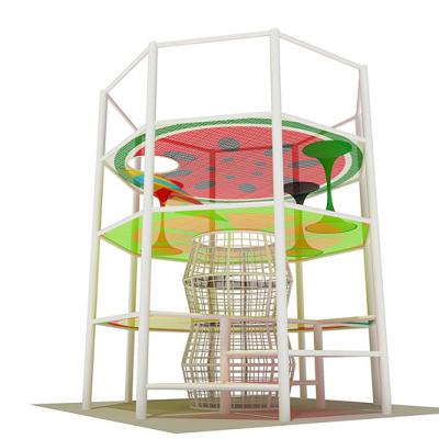 China Children playing rope net trampoline and rope net cage of rainbow rope net products for sale