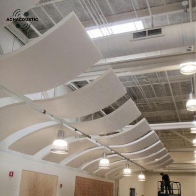 China ACHAcoustic Sound Absorption Music Studio Ceiling False Acoustical Circular False Ceiling Design Highly Efficient Fiberglass Sound Absorption Cloud Panels for sale