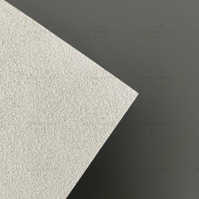 China Highly Efficient Sound Absorption ACHAcoustic Factory Dotted Surface Painted Spray Surface White Fiberglass Wool Suspended Ceiling Panel Custom Sizes Available for sale