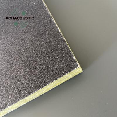 China ACHACOUSTIC Ceilings Artistic Fireproof Black Color Ceiling And Wall Panel , Fiberglass Acoustic Wall Panels Hewn Edge for sale