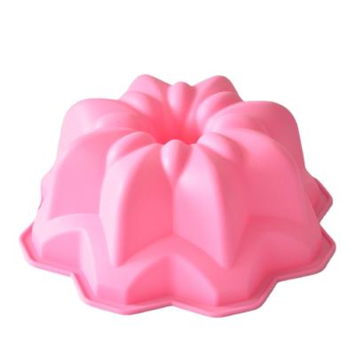 China Viable Double Flower Making Tray Decoration Silicone Baking Pop Bake Pan Cake Mold for sale