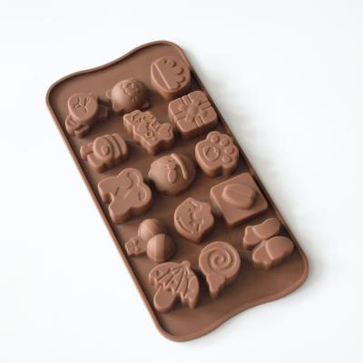 China New Viable Decorative Listing Art Silicone Chocolate Mold Baking Flower Cartoon Cement Candy Flower Supplies for sale