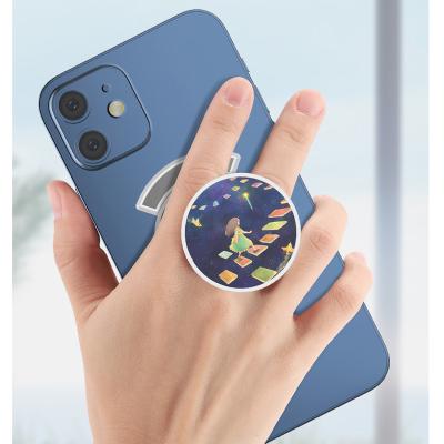 China Ring Phone Back Stick On Adjustable Universal Grip Stand Finger Phone Grip Sublimation Mobile Phone Holder for sale