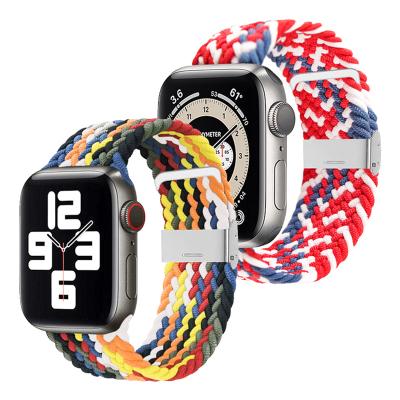 China Lightweight Adjustable Elastic Braided Loop Nylon Watch Band For Apple Watch Braided Band for sale