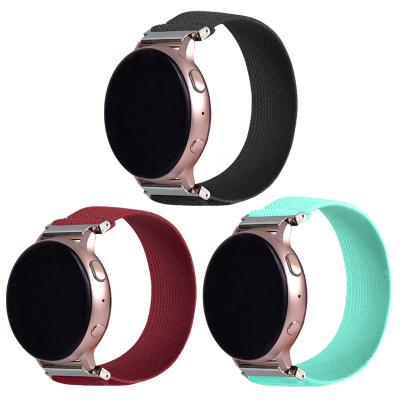 China Nylon Elastic Band Scrunchie 22mm 20mm Watch Band Strap For Samsung Galaxy Watch Active 46mm 2 42mm Elastic Strap for sale