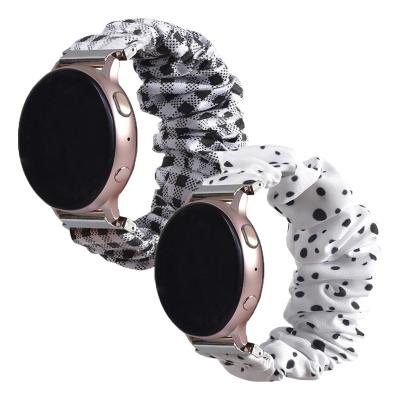 China Scrunchie Attractive and Special Fabric Wrist Strap Elastic Wrist Watch Band Straps for Watch Active 2, 20mm Watch Samsung Galaxy Bands for sale