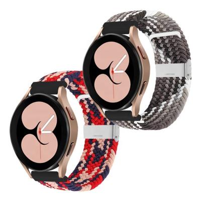 China Attractive Patterns And Comfortable 20MM Sport Stretch 22MM Braided Watch Band For Samsung Galaxy Watch4 Adjustable Watch Band Braided Nylon Watchbands for sale