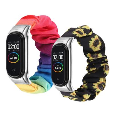 China Elastic Band Multi Pattern Designs Replacement Strap Scrunchie Smart Watch Elastic Band For Xiaomi MI Band 4 Strap for sale