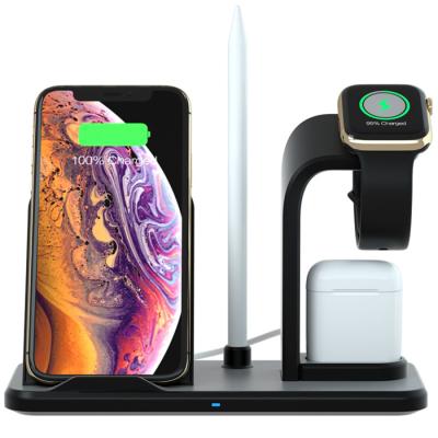 China Detachable 5 IN 1 Design Wireless Charger Stand for Air Pod, Detachable 3 in 1 Phone Dock Pencil Holder Qi Wireless Fast Charging Wireless Charger Stand for sale