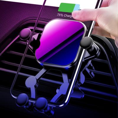 China Most Fast Charging Car Air Vent Smart Devices 15W Wireless Charger Duct Mount Qi-Enabled Auto-Fixing Auto-Fixing Holder for iPhone 13 for sale