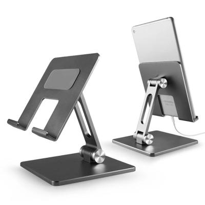 China Adjustable Foldable Portable Folding Mobile Phone Stand Adjustable Desk Stand For iPad Table Tablet Aluminum Phone Holder for sale