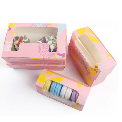 China Recyclable High Quality Luxury Chocolate Packaging Box Macaroon Cake Cupcake Packaging Box for sale