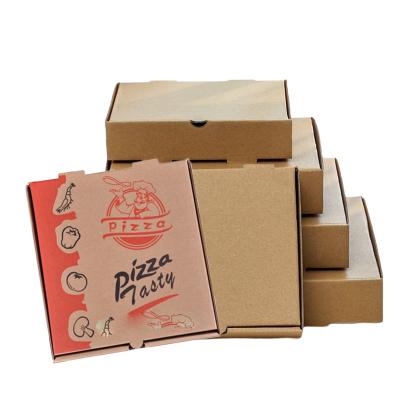 China Portable Recycled Materials Custom Design Take Out White Corrugated Cardboard Paper Package Food Boxes Delivery Packaging Brown Pizza Box for sale