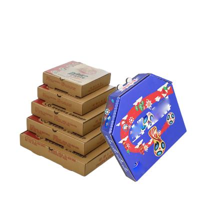 China Recycled Materials Custom Design Cardboard Paper Food Boxes High Quality Portable Take Away White Corrugated Delivery Packaging Brown Pizza Box for sale