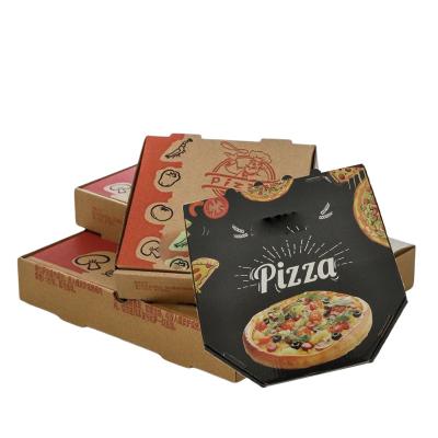 China Recycled Materials Take Out Cardboard Container High Quality Portable Thick Recycled Food Boxes Eco Corrugated Friend Delivery Pizza Baking Box for sale