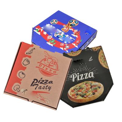 China Customized High Quality Recycled Materials Logo Portable Thick Takeout White Cardboard Packaging Paper Boxes Corrugated Delivery Pizza Baking Box for sale