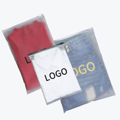 China Custom Recyclable With Clean Logo EVA PE PVC Matte Clear Shopping Plastic Bags For Clothes Shoes Jewelry Packaging Frosted Zipper Poly Bag for sale