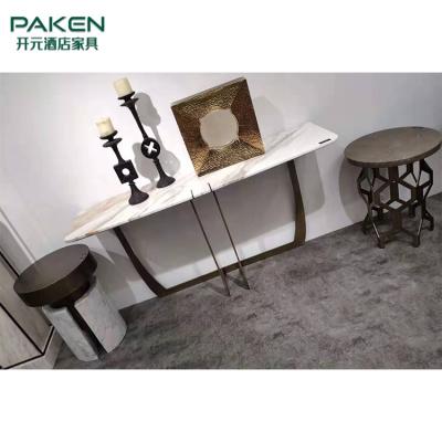 China Factory wholesale custom modern design modern marble top console table for villa living room for sale