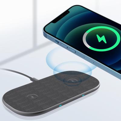 China Phone Wireless Fast Wireless Earphone Charger OEM Nopb Charging Pad 2 IN 1 New Fast Wireless Charger Pad Trending Fast Charging Pad for sale