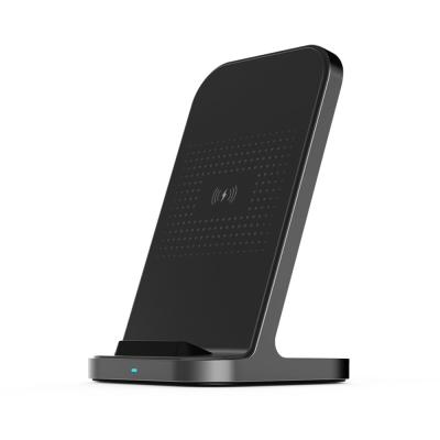 China Nopb OEM Nopb Desktop Convenient Desktop Vertical Fast Charger Stand Wireless Charger Stand With 2 Coils Fast Charger For Mobile Phones for sale