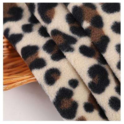 China Waterproof Hot Sale 100% Polyester Leopard Print Fleece Fabric for sale