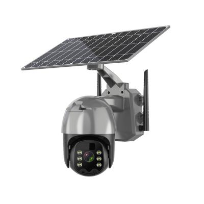 China Human Motion Tracking Newest Solar Power Motion Camera System Surveillance Security PTZ Camera 4G Solar Power Battery Outdoor Wireless Camera for sale