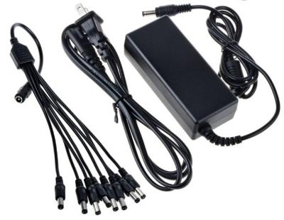 China ABS Super Quality DC 12V 6A Power Supply Adapter with 8 Way DC Power Lead Connector for CCTV Camera for sale