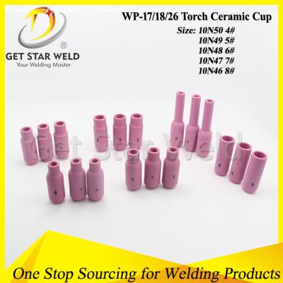 China For WP-17/18/26 Cat WP-17/18/26 TIG Ceramic Nozzles 10N50 10N49 10N48 Torch For WP Welding Tig Torch for sale