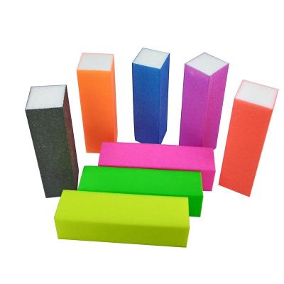 China Popular Nail Supplies Candy Wholesale Colorful 4 Sponge Nail Buffer Side Block for sale