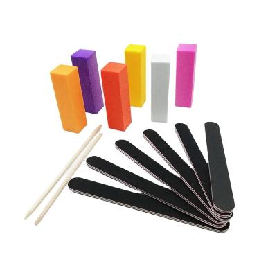 China Eco-Friendly Professional Manicure Tools Kit Rectangular Art Care Buffer Block Tools 100/180 Grit 12Pcs Nail Files And Buffer for sale