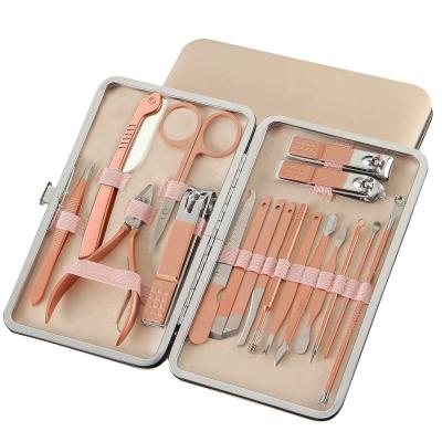 China Finger Nail+Toenail 4-18 Pcs Nail Clipper Tool Kit Rose Gold Manicure Set for sale