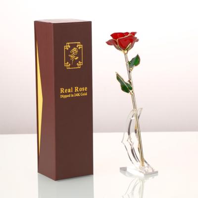 China Real Amazon Rose Manufacture hot supply 24K gold plated fresh preserved real rose gold rose for valentines day factory direct wholesale for sale