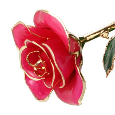 China Real rose 24 karat gold dipped long rose artificial gold covered roses for graduation, christmas, valentine's day, wedding gift for sale