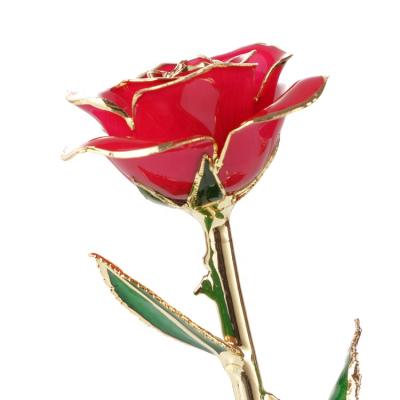 China Wholesale Real Rose Gold 24k Real Rose Gold Plated Natural Real Rose For Valentine's Day and Christmas Gifts for sale