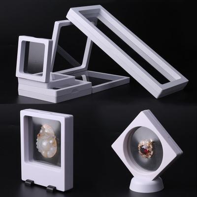 China Jewelry Disply Display Box Packaging 9x11cm Custom Logo 3D Frame Floating Stand With Holders For Challenge Coins Lockets Jewelry Box for sale