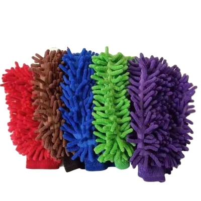 China High Quality Super Soft Microfiber Chenille Car Wash Glove for sale