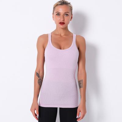 China Long vest yoga clothes, running fitness clothes, seamless, sexy lines for sale