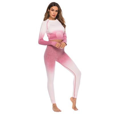 China Quick-dry running fitness yoga suit, hanging dye breathable hip lifting fitness seamless yoga pants yoga dress woman for sale