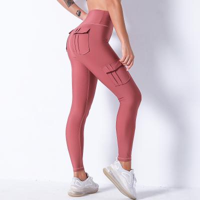 China Multi-pocket solid color sexy buttocks yoga pants running pants sweat-wicking sweatpants for sale