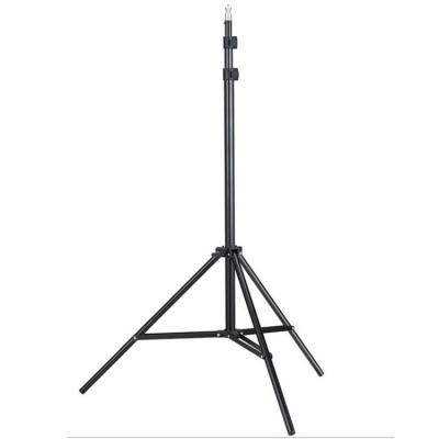 China 2m Professional photography light stand black Aluminium camera tripod 3 way light stand en venta