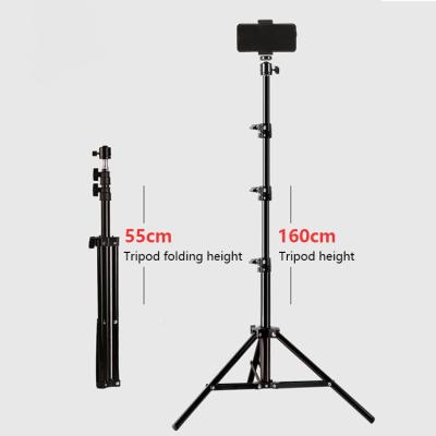 China 1.6M Light Stand High Quality metal Floor Mobile phone Tripod Stand For Camera Video Shooting for sale