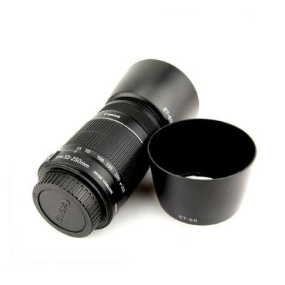 China ET-60 Lens Hood for CN camera T3i T2i T1i T3 XTi XT XSi with 55-250mm 75-300mm Black for sale