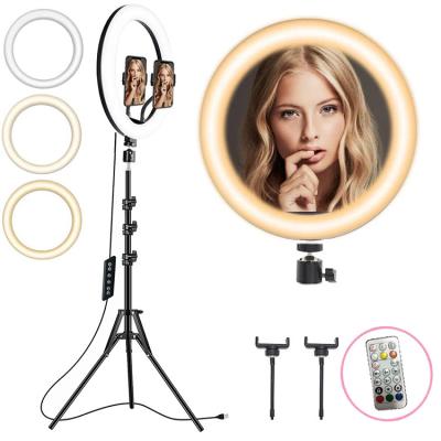 Cina 12 inch RGB Dimmable selfie led ring flash light with tripod stand lighting ring lamp for video tik tok youtube in vendita