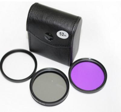 China Digital Camera Accessories 58mm 3 in 1 package set UV CPL FLD camera lens filter kit en venta