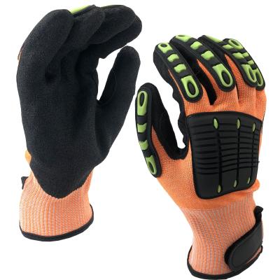 China Custom Anti Vibration Anti Oil Anti-Seismic Safety Palm Core Shank Hand Tools Work Perform Synthetic Leather Mechanic Gloves for sale