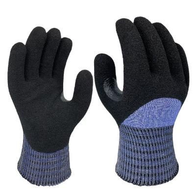 China Flexible Ice Winter Fishing Glove Sandy Nitrile Rubber Coating Anti Cut Professional Fishing Glove for sale