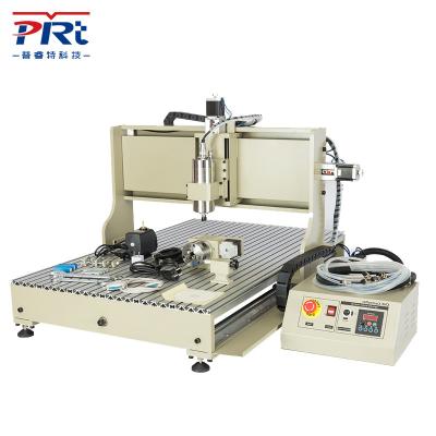 China PURUITEKEJI 6090GZ-0.8KW 4-Axis Metal Round Rail Engraving Machine CNC Router Carving Milling for sale