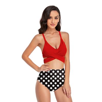 China Breathable Breathable Accept OEM New Design Women Summer Wave Dot Digital Printing Hot Fashion Triangle Girl Bikini Set for sale