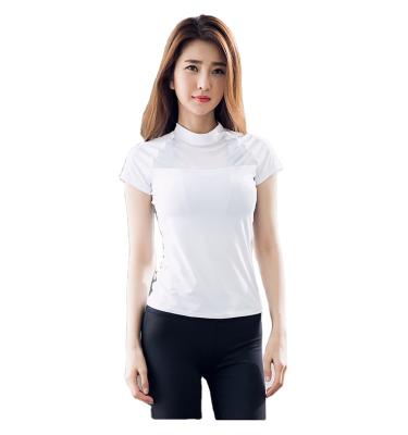 China 2021fall Women's Solid Color Breathable Leisure Ladies Short Sleeve One-Piece Breathable Yoga Shirt Jogging T-Shirt for sale